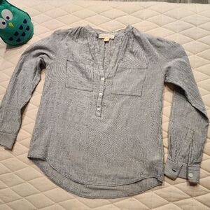Michael Kros half button blouse - small